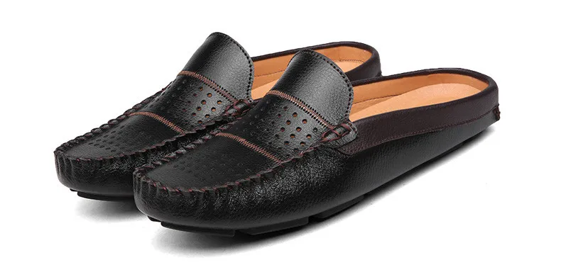 Summer Men Casual Shoes Moccasins Italian Breathable Slip on Boat Shoes Men Leather Mens Penny Loafers Luxury