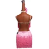 New store sales promotion Latin Dress Top Sale Latin Dance Dress Women Pink Club Party Dancer Singer Entertainer Fringe Tassel ► Photo 2/6