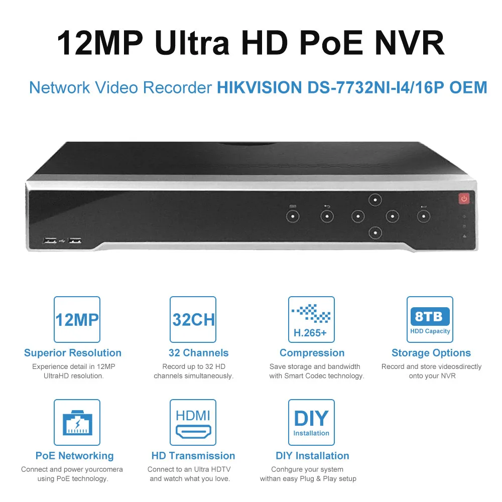Hikvision OEM 32CH NVR KIT 16/20/32 шт. 5MP башни POE IP Камера CCTV Системы наружного видеонаблюдения набор P2P поддержка