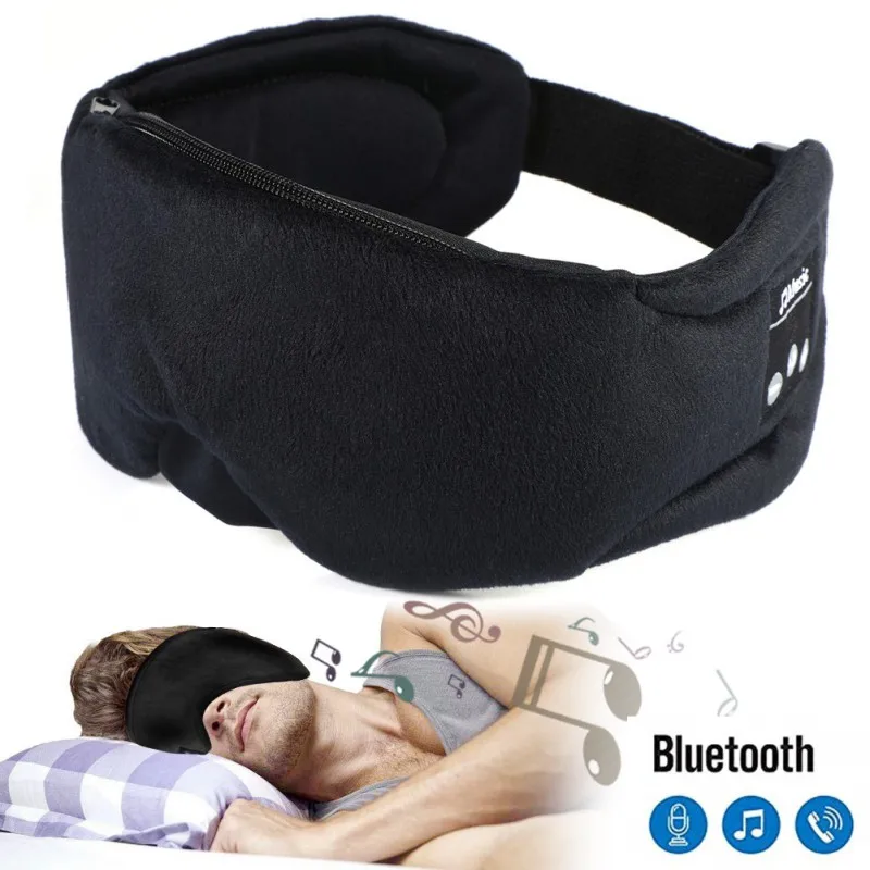K NEW Polyester Lycra Wireless Stereo Bluetooth 5 0 Earphone 5 0 Sleep Soft Earphones Support Handsfree Sleeping Eye Mask 