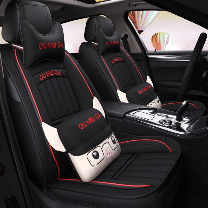 Full Coverage flax fiber car seat cover auto seats covers for kia mohave niro optima sorento soul spectra sportage 2 3 4