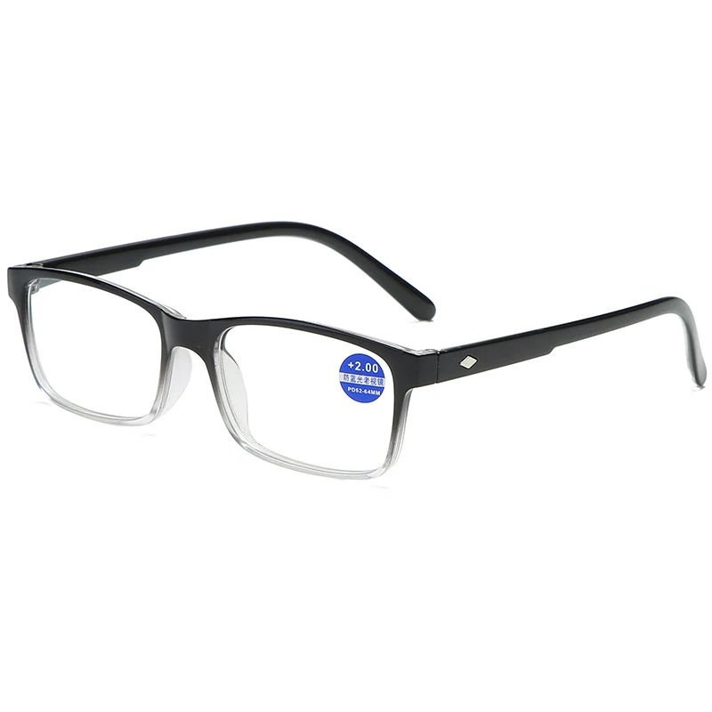 IBOODE анти голубой свет очки для чтения для женщин и мужчин пресбиопические очки Женские Мужские квадратные очки при дальнозоркости оптика очки - Цвет оправы: Черный