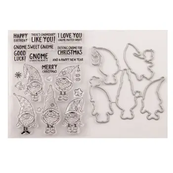 

Santa Claus Seal Stamp with Cutting Dies Stencil Set DIY Scrapbooking Embossing Photo Album Decorative Paper Card Craft Art