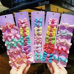 Oaoleer 10Pcs/lot Cartoon Hair Accessories Set For Baby Girls Korean Mini Hair Bows Clips Barrettes Candy Color Cute Hairpins