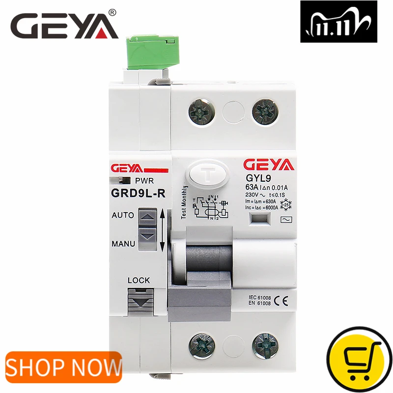 GEYA GRD9L RCCB Recloser с 4 модулями управления умный выключатель остаточного тока 2P 40A 63A