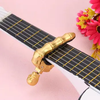 

1pcs Skull Guitar Capo 6 String Acoustic Classic Electric Guitar Bass Accessories Metal Capotraste Guitarra Finger Bone Hot 2019