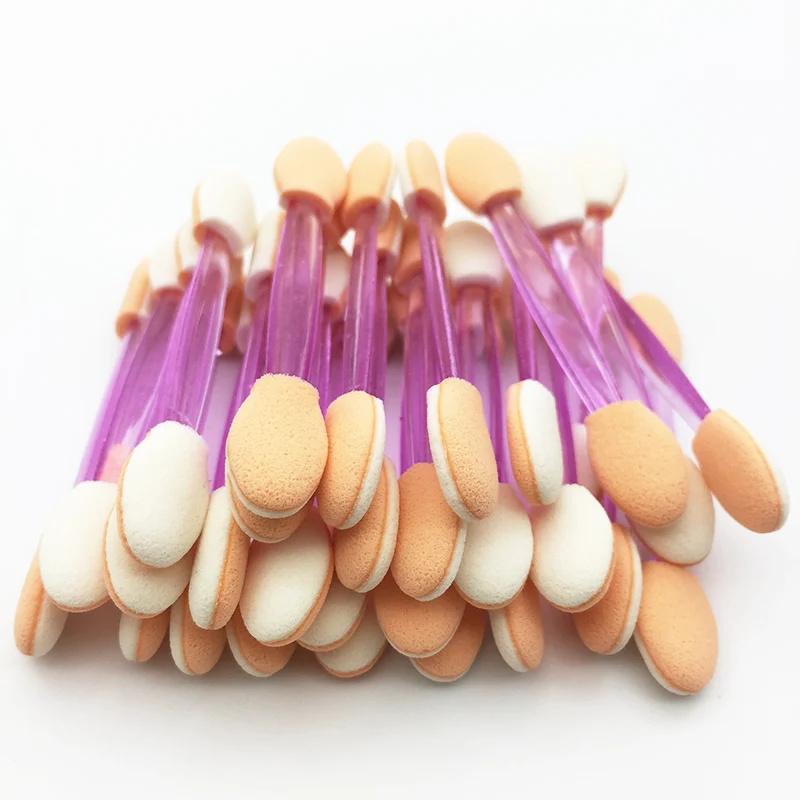 50/5PCS Disposable Eyeshadow Brushes Dual Sided Sponge Nylon Sets for Cosmetic Makeup
