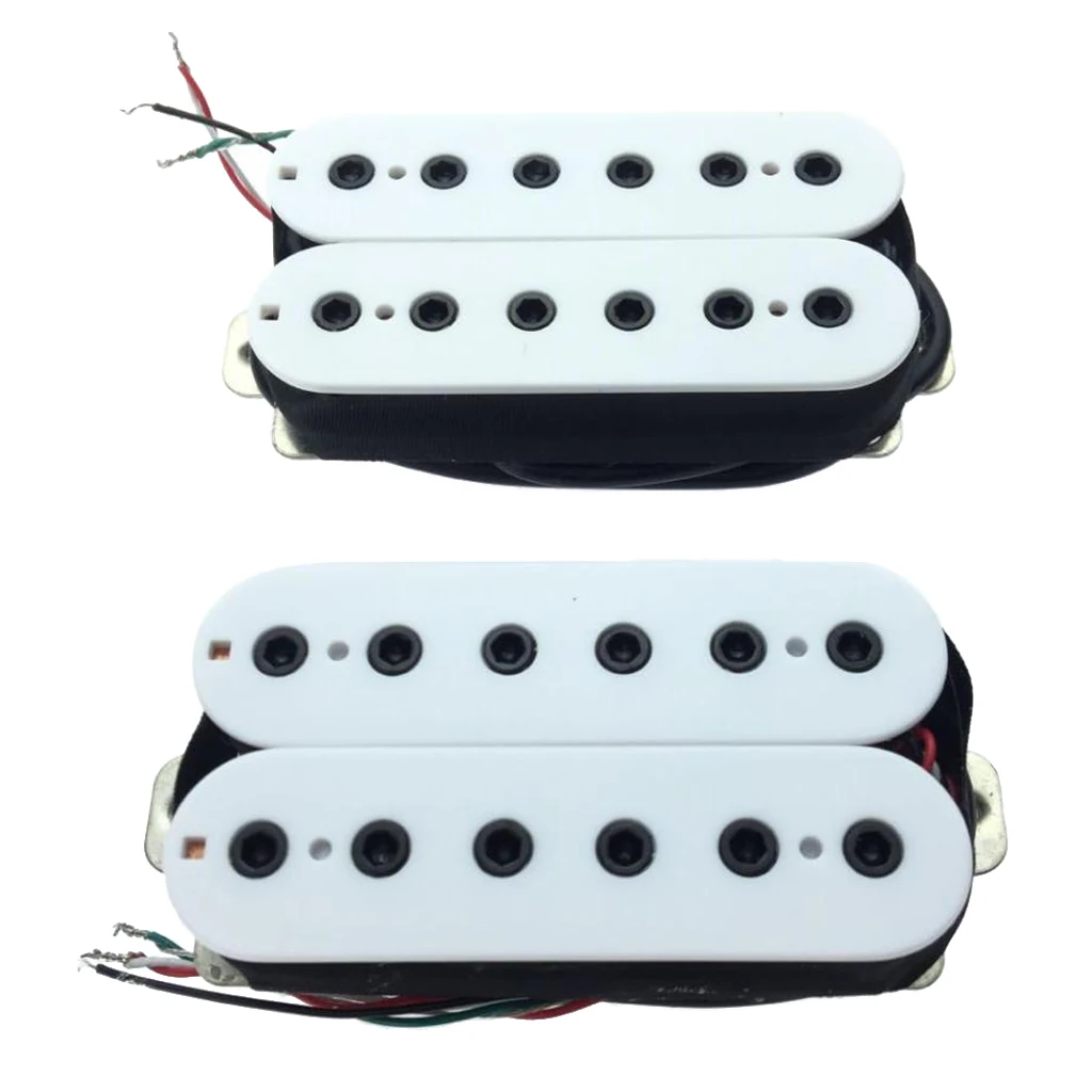Premium Electric Guitar Pickups Humbucker Double Coil Pickup Set, 6 Strings, White