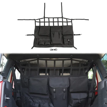

Rear Seat Back Storage Bag for Jeep Wrangler JK 2007-2017 Hanging Nets Pocket Trunk ABS Black Car Accessories