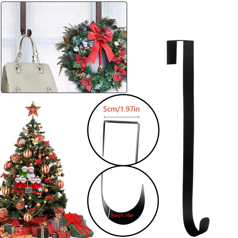Wreath Hanger, Premium Over The Door 15 Inch Metal Wreath Hanger Holder Hook for Christmas Decoration Large