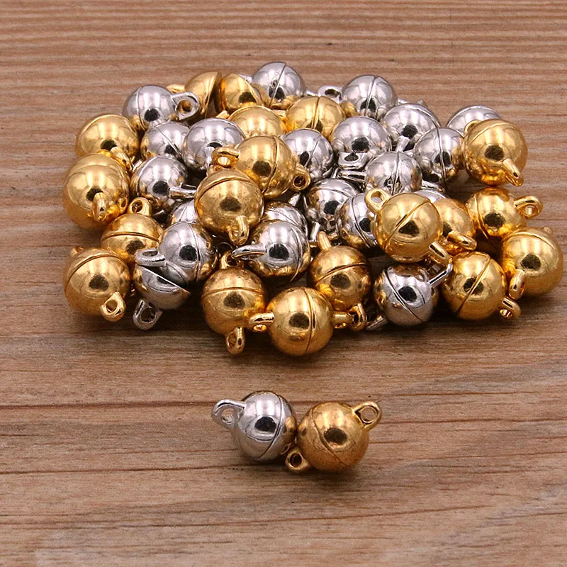 5 Pairs Of 10pcs/set Of New Spherical Magnetic Clasp Bracelet Connector  Buckle Necklace Connection Clasp With Alloy Lobster Clasp Magnetic  Connector C