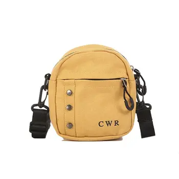 

Unisex Shoulder Bags Phone Pouch Zipper Small Canvas Satchel Casual Crossbody Bags