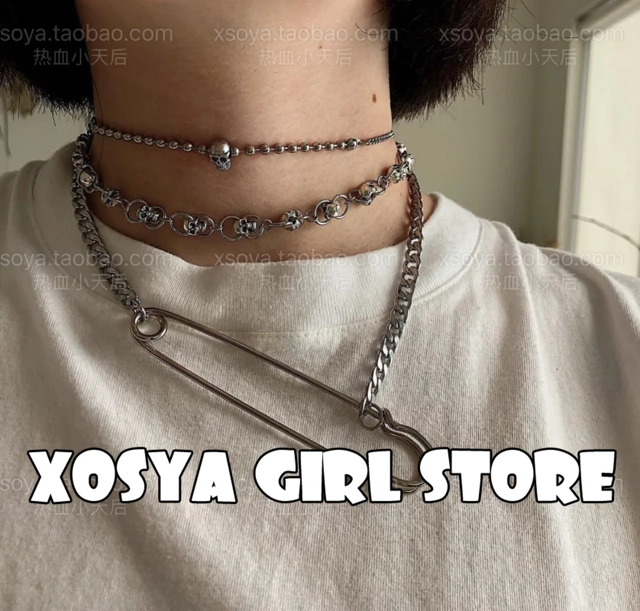 Fashion Gothic Big Pin Necklace For 