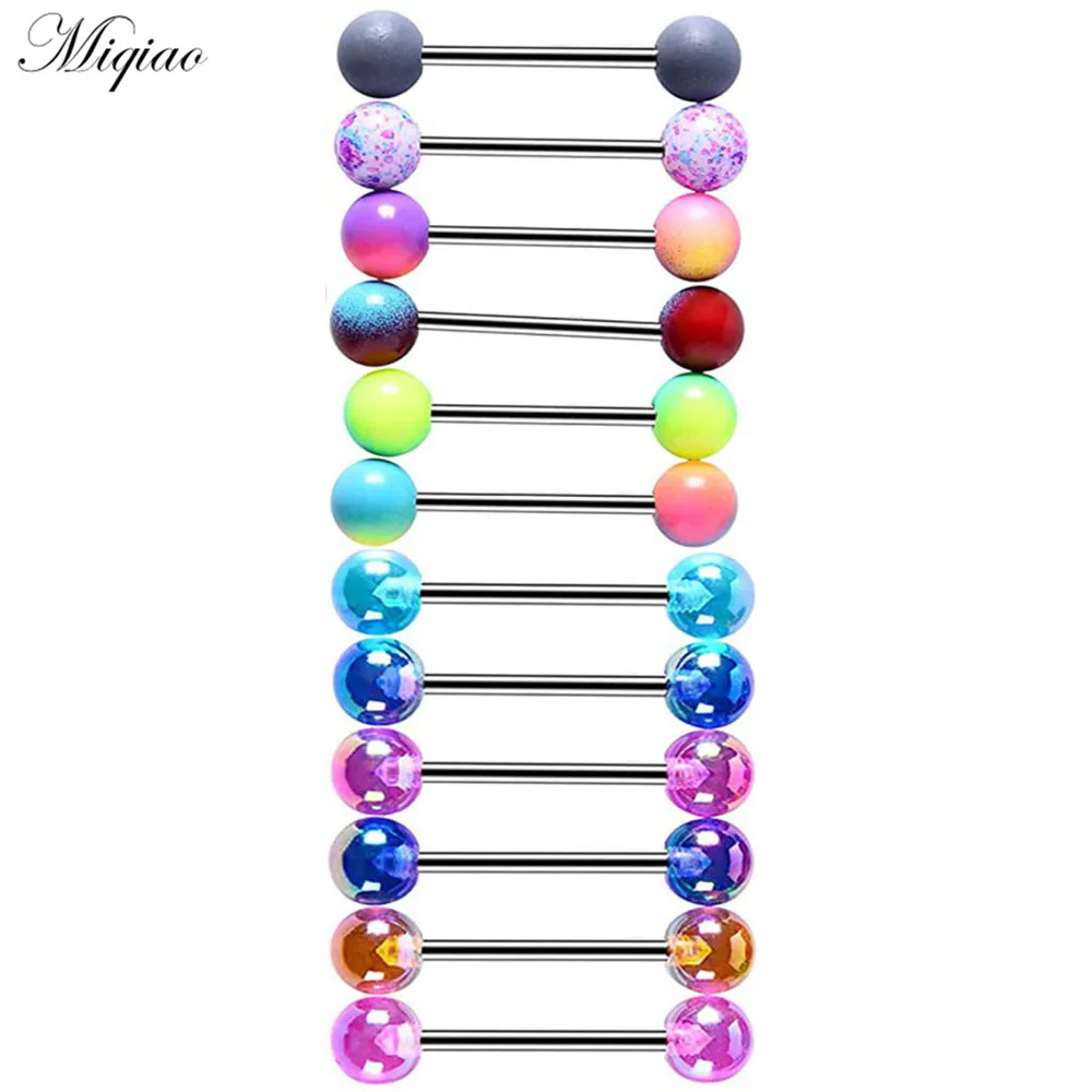 

Miqiao 12pcs Explosive New Product Frosted Ball Steel Rod Milk Nail Set Exquisite Body Piercing Jewelry