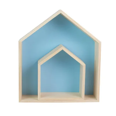 Wall Hanging Decor Wooden House Shelves Home Derocation Storage Shelf Wall Hanging Wall Shelves for Kid Room Children Decorative