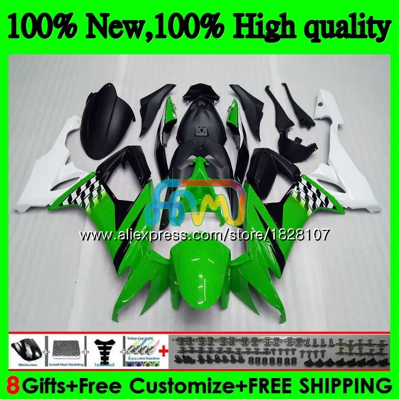 Корпус для KAWASAKI ZX1000C ZX-10R ZX 10R 1000CC зеленого и белого цветов 17BS. 7 ZX1000 ZX 10 сотрудников отдела исследований ZX10R 08 09 10 2008 2009 2010 ABS комплект обтекателей - Цвет: No. 1
