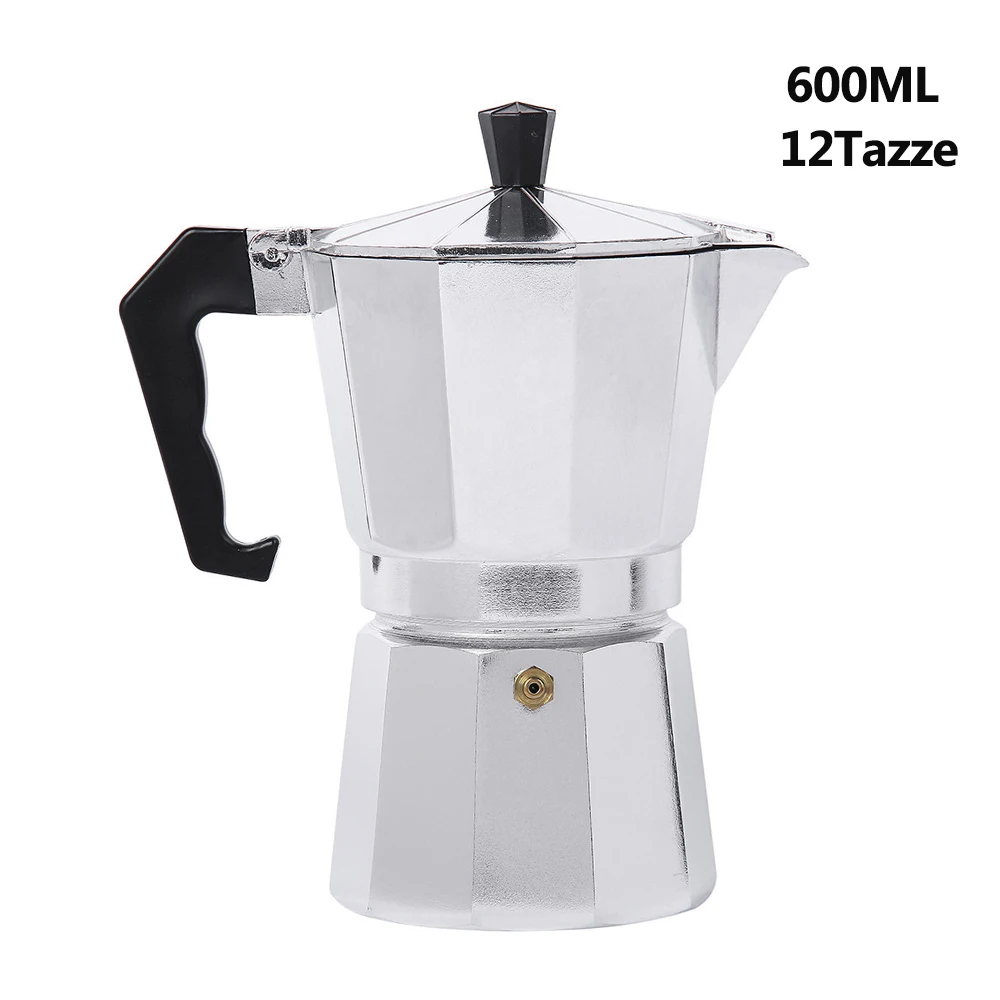 3/6/12 чашки Moka Maker Кофеварка Кофе горшок эспрессо плита Алюминий горшок Caferera нержавеющей стали нержавеющие Percolatot чашка кофе и блюдце 3 - Цвет: 600ml