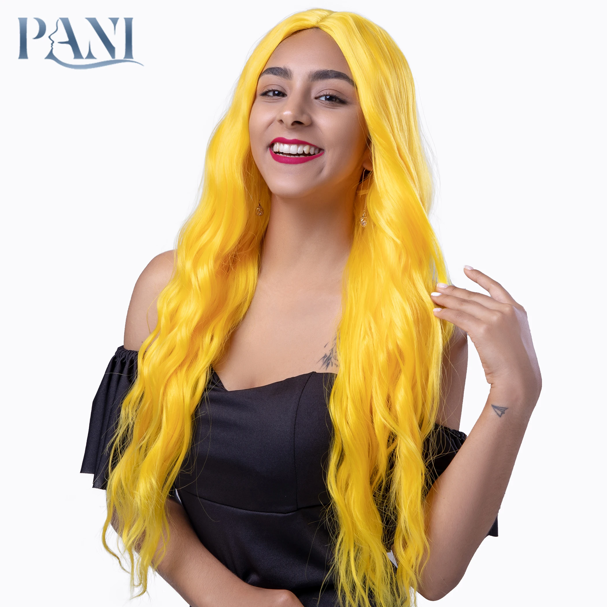 

PANI Ginger Blonde Wigs Women's Long Fantasy Yellow Wavy Wig Synthetic Wigs For Women Artificial Hair Lolita Wig Cosplay Anime