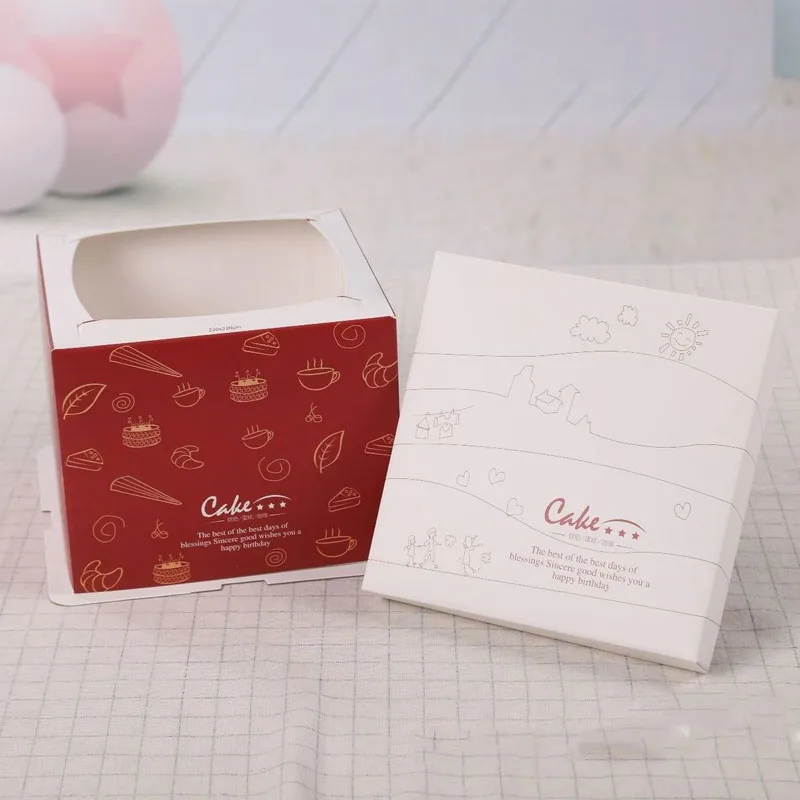 5pcs Square Box Packaging Cake Baking Box Birthdy Gift Decoration Box Package Birthdy Cakes Boxes