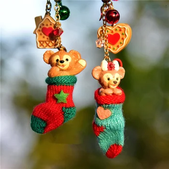 

2piece/lot 4cm couple's duffy bear and Shellie May figure toys cute duffy collection pendant toys