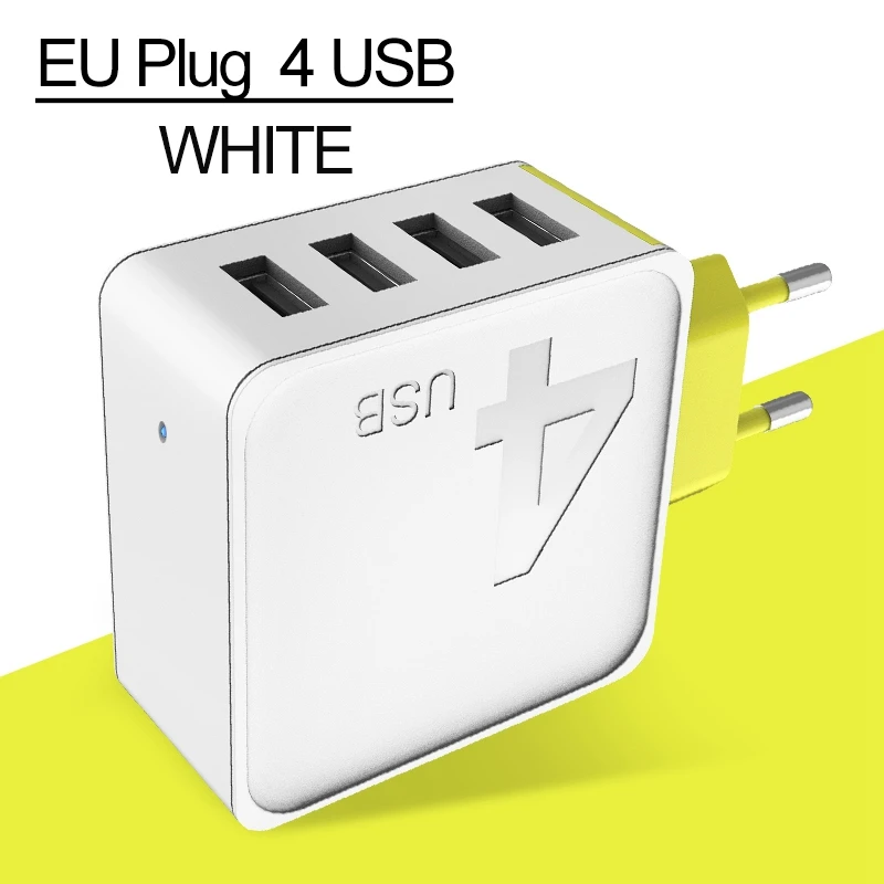 ROCK EU Plug 4A Max 4 порта USB быстрое зарядное устройство для iPhone Зарядка для samsung iPad Xiaomi телефон путешествия настенное зарядное устройство адаптер - Тип штекера: Black US Plug