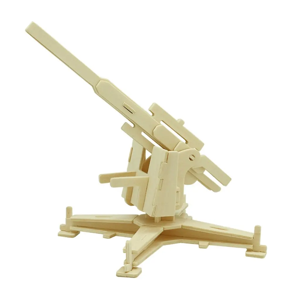 Anti-aircraft gun Самолет креативная модель строительные игрушки деревянный автомобиль-головоломка Diy 3D самолет защита окружающей среды - Цвет: Anti-aircraft gun