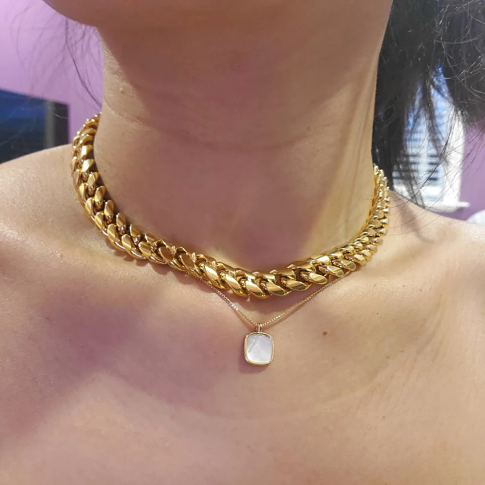 Punk Cuban Choker Necklace Collar 