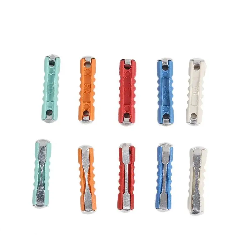 200 шт Прочный автомобильный предохранитель не легко повредить сплошной цвет коробка ассортимент 5A 8A 10A 16A 25A Континентальный торпедный автоматический предохранитель