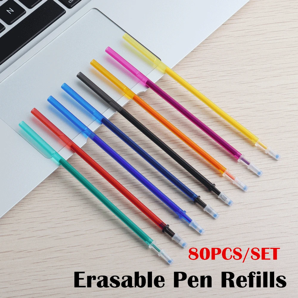 80PCSLOTOfficeGelPenErasableRefillRodMagicErasablePenRefill