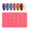 3D Nail Art Template Soft 1PC Silicone Nail Carving Molds Sculpture Stamping Stencils Manicure Decoration Accessories 6