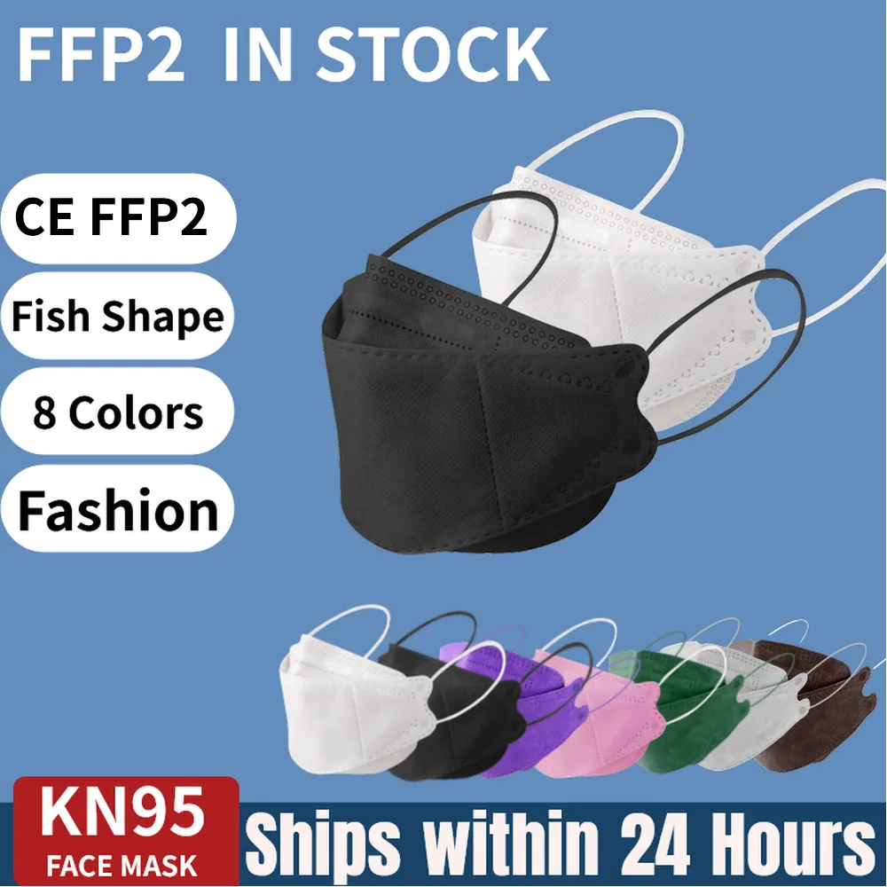FFP2 pescado KN95 máscara 3D cara 4 capas máscara de tejido reutilizable FFP2 máscara de respirador de KN95 máscara a prueba de polvo FFP2 Mascarillas