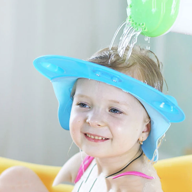 Baby Lovely Adjustable Shampoo Hat Cute Seahorse Wash Hair Caps For Baby CareToddler Kids Shampoo Shield Visor Bathing Tub Cap