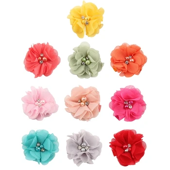 

2020 New (KLV) 2017 Baby Chiffon Flower Hair Clips Rhinestone Toddler Hairpins Girls Headdress 10Pcs MAR17_15
