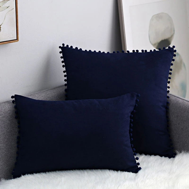 Новое поступление, кружевной чехол для подушки с помпонами, чехол для подушки, набор диванных подушек, 50x50 см, декоративный чехол для подушки I002 - Цвет: 46