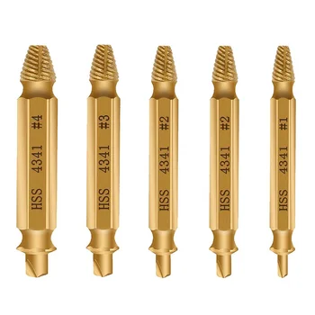 

5 Pcs High Speed Steel Screw Remover, Damaged Screwdriver Set, Screw Remover Set, Screw Extractor Set, Screw Extractor Kit, Gold