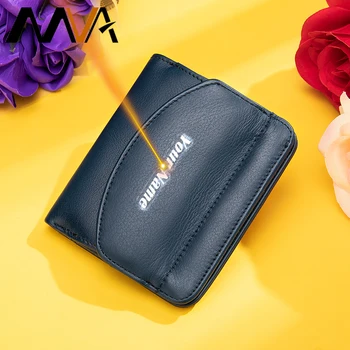 

MVA Women Wallet Small Genuine Leather Female Wallets Cards Coin Purse Wallets Short Engraving Wallet For Women Luxury Gift 7357