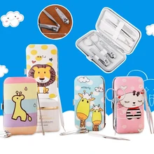 7 шт. милый педикюр маникюрный набор кусачки для ногтей Очиститель кутикулы Уход Набор Чехол M7DB