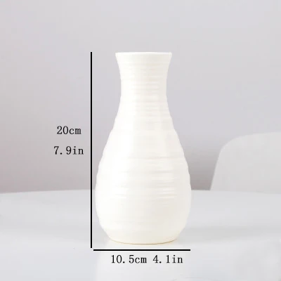 Пластиковая Цветочная ваза для украшения интерьера белая имитация керамической вазы Украшение цветочный горшок в скандинавском стиле Цветочная корзина-ваза - Цвет: 1-B