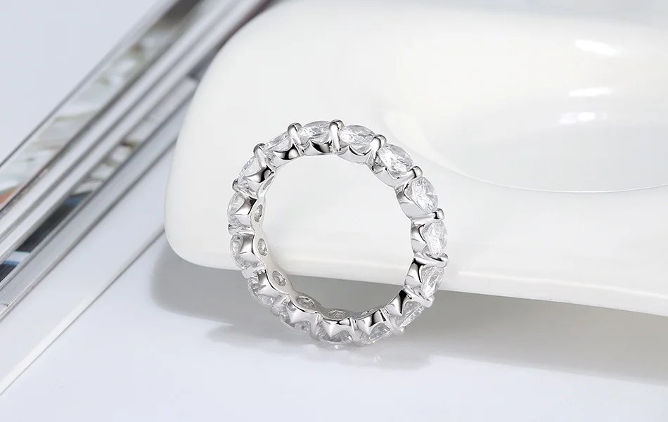 ORSA JEWELS, Настоящее серебро, мерцающее, классические кольца для женщин, Круглый, полный, высший сорт, кубический цирконий, изысканные, вечерние, кольцо SR189