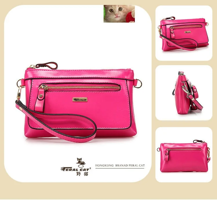 FERAL CAT 2020 New Simple Ladies Design High Quality Genuine Bags Clutch Wallet Fashion Dollar Price Long Purse Card Hol36
