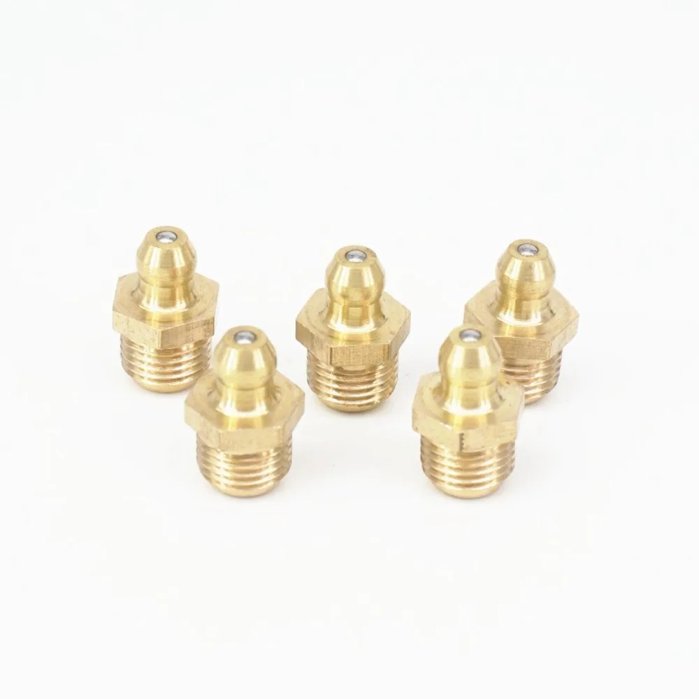 20 Stück M10x1 /M10x1,5 metrischer männlicher Messing-Fettzerk-Nippelanschluss für Fettpistole – Detail 2