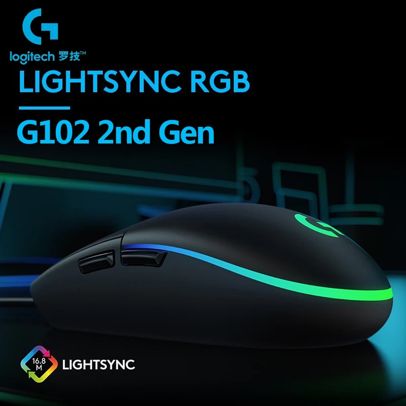 Logitech G102 LIGHTSYNC Gaming Mouse RGB Backlight 6 Buttons 8000 DPI USB Wired G102 2Gen Optical Mouse Gamer Mice For PC Laptop|Mice| - AliExpress