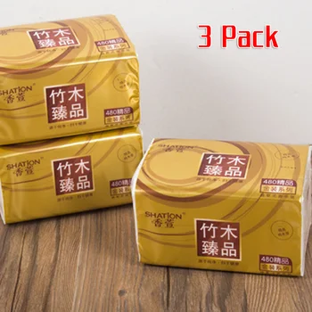 

3 Packs 360 Sheets Paper Towels For Women And Babies Household Car Facial Tissue Napkin With Printed Locks Edge