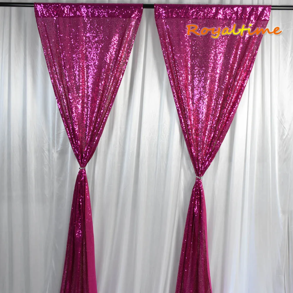 Royaltime 2 шт 2x8ft фуксия фон с пайетками занавеска Свадебная фотостудия фотография