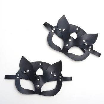 

Halloween Music Festival Women's Sexy Mask Half Eye Cos Face Cat Leather Mask Party Game Show Cosplay Masquerade Fancy Mask