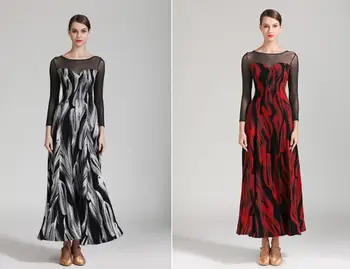 

red black white ballroom waltz dress rumba Standard social dress Ballroom dance competition dress modern dance dress1876