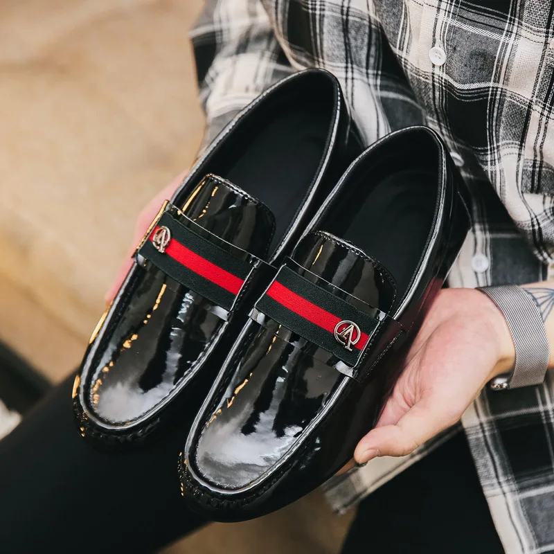 Мужская обувь модная мужская обувь в горошек Chaussures обувь на плоской подошве нескользящая обувь без застежки обувь для вождения из искусственной кожи танцевальная обувь