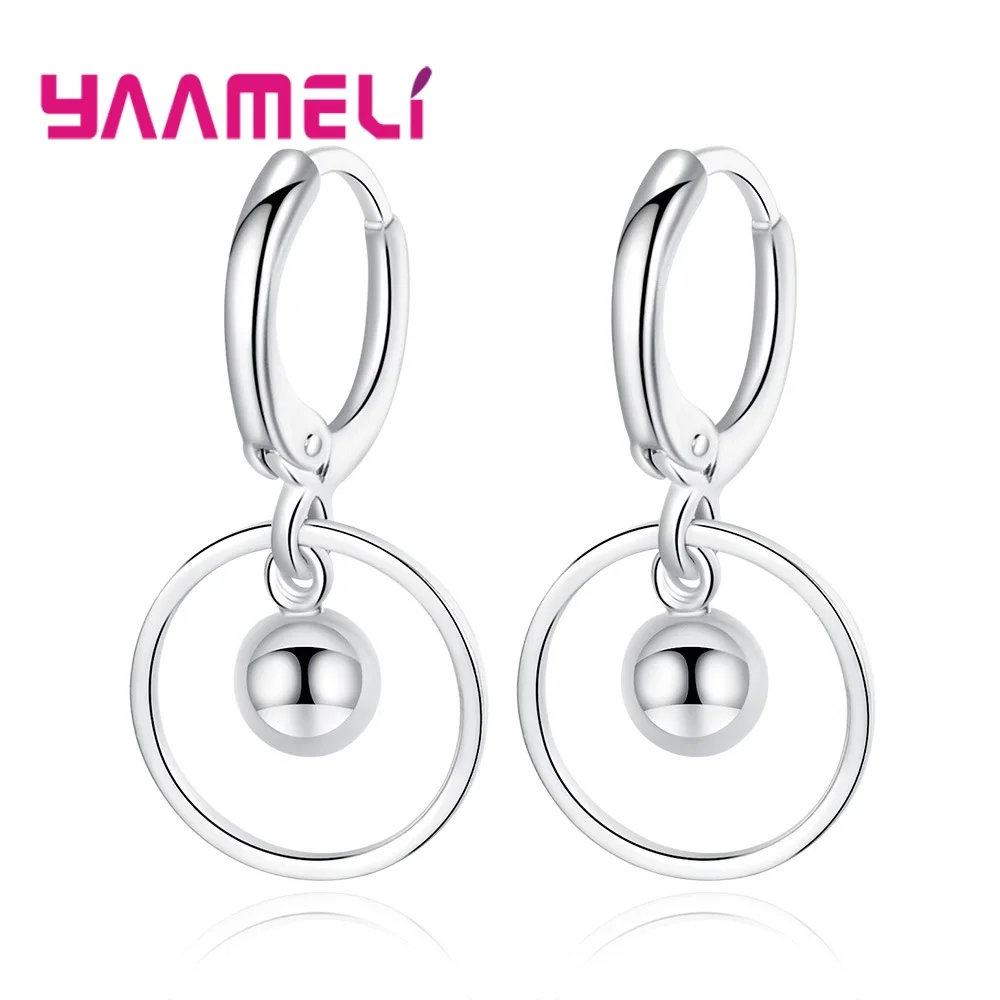 

Latest Charming Korean Style 925 Sterling Silver Woman Big Round Drop Earrings Delicate boucles d'oreilles pour les femmes