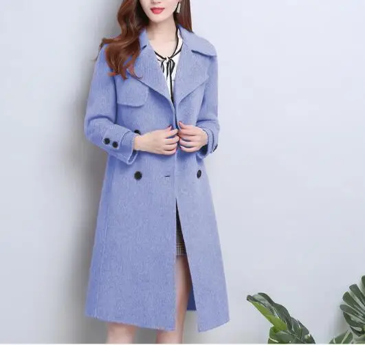 Бренд manteau femme осень зима шерстяное пальто Женская шерстяная куртка Прямой Тонкий длинное кашемировое пальто темперамент элегантные женские куртки