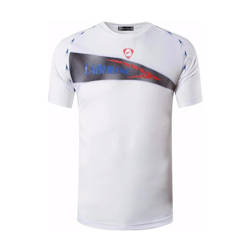 

jeansian Men's Sport Tee Shirt Tshirt T-Shirt Tops Running Gym Fitness Workout Football Short Sleeve Dry Fit LSL122 White